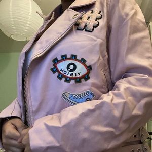 Pink leather jacket